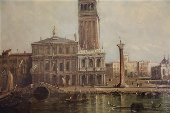Alfred Pollentine (1836-1890) Doges Palace and St Marks Square from the Grand Canal, Venice 30 x 50in.